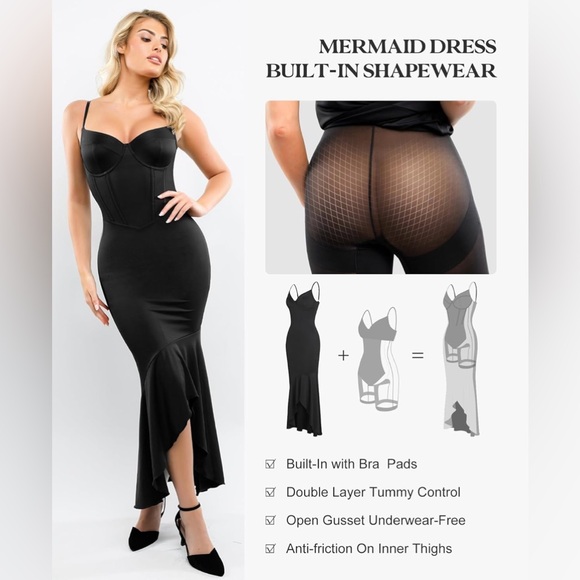 POPILUSH Built-in Shapewear Corset Style Maxi Dress - Picture 3 of 9